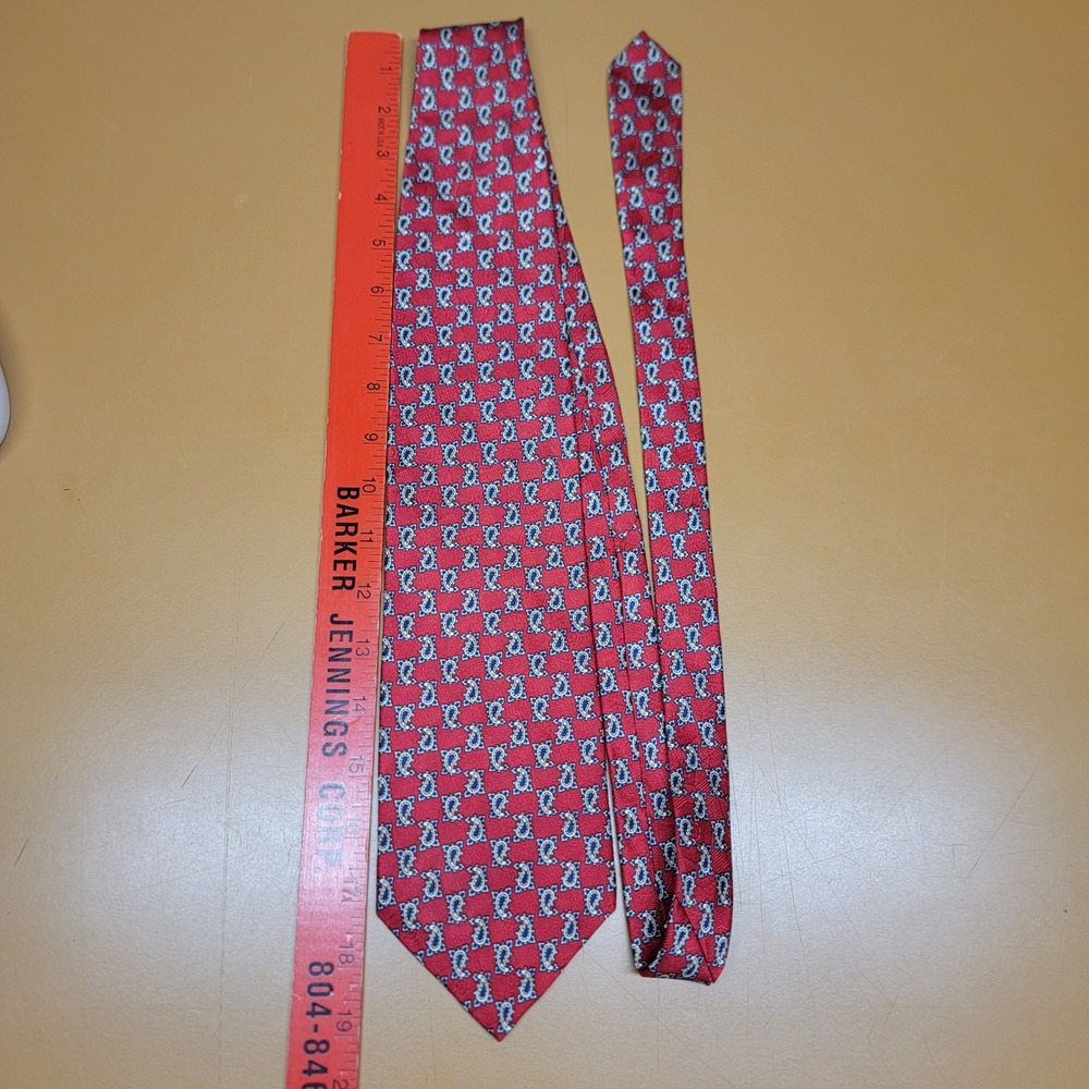 The Cotswold Collection Mens Red Silk Paisley Necktie Classic Formal Business